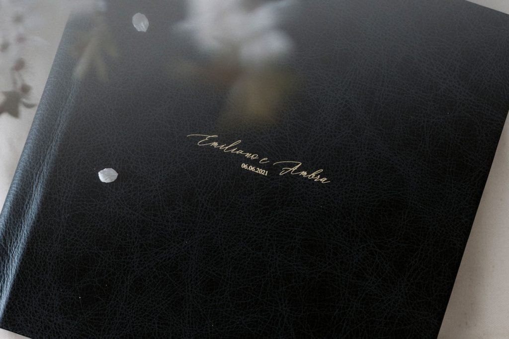 22 carat gold book cover personalisation of a wedding album
