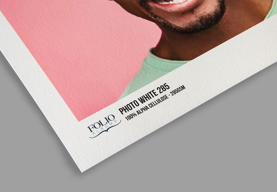 Swatch of Photo White 285gsm fine art paper