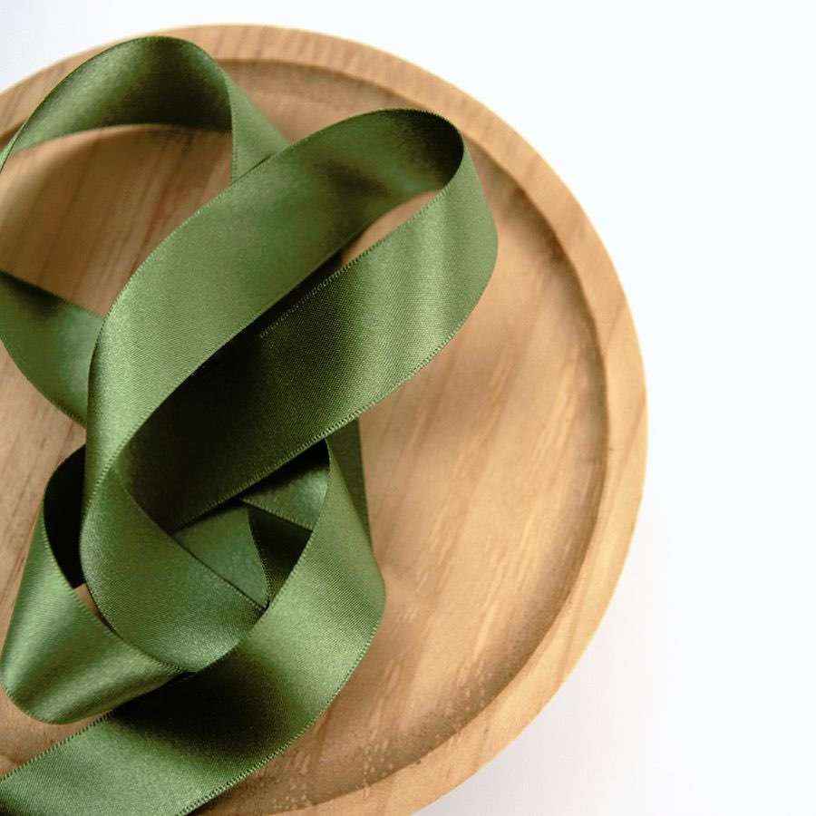 Example of Folio's eco satin ribbon made from recycled plastic bottles
