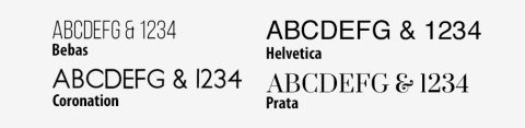 Examples of the foiling and debossing fonts available for personalising your Folio products