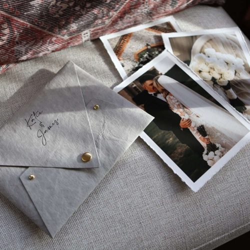 A print pouch made in eco-friendly material made to hold fine art prints
